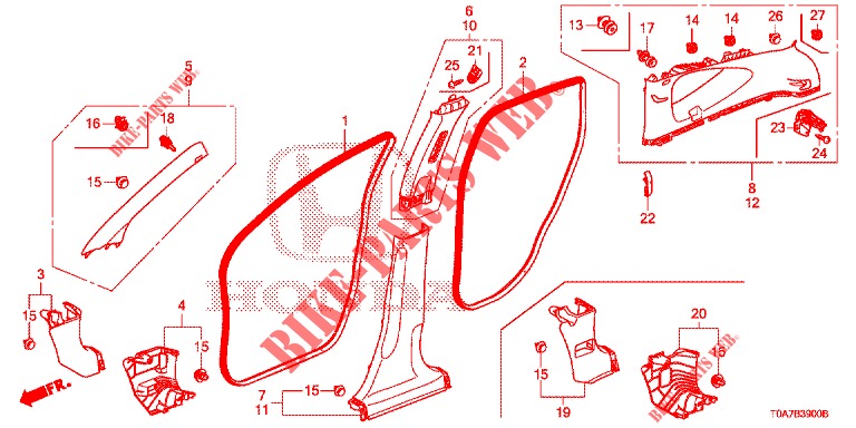 SAEULENZIERSTUECK  für Honda CR-V 2.0 EXCLUSIVE NAVI 5 Türen 6 gang-Schaltgetriebe 2014