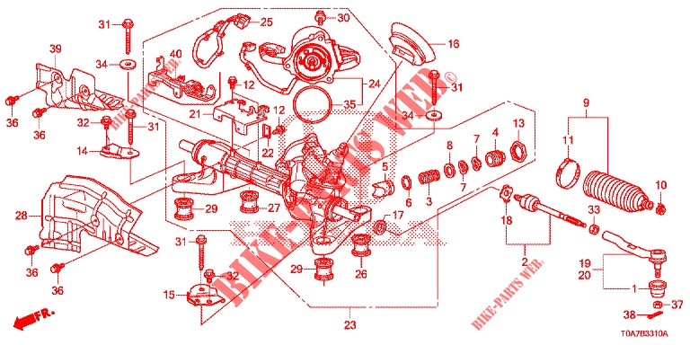 SERVOLENKGETRIEBE (LH) für Honda CR-V 2.0 EXCLUSIVE NAVI 5 Türen 6 gang-Schaltgetriebe 2014
