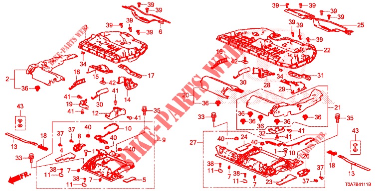 SITZKOMPONENTEN, HINTEN (2) für Honda CR-V 2.0 EXCLUSIVE NAVI 5 Türen 6 gang-Schaltgetriebe 2014