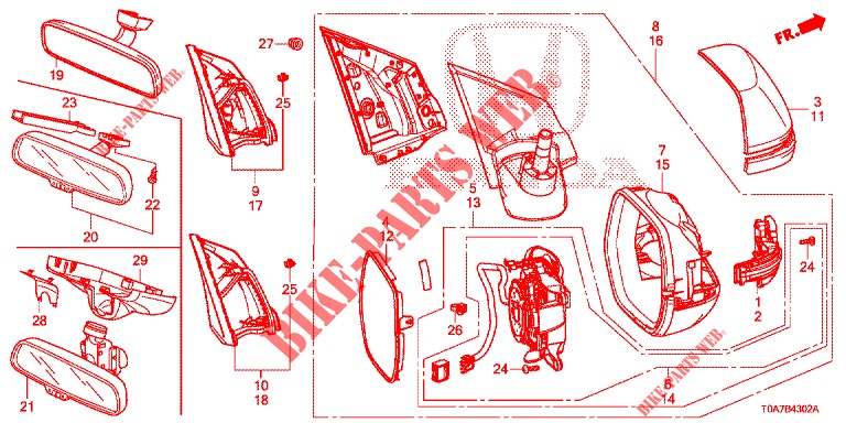 SPIEGEL/SCHIEBEDACH (3) für Honda CR-V 2.0 EXCLUSIVE NAVI 5 Türen 6 gang-Schaltgetriebe 2014