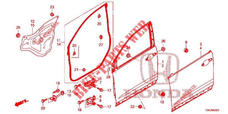 TUERTAFELN, VORNE(2D)  für Honda CR-V 2.0 EXCLUSIVE NAVI 5 Türen 6 gang-Schaltgetriebe 2014
