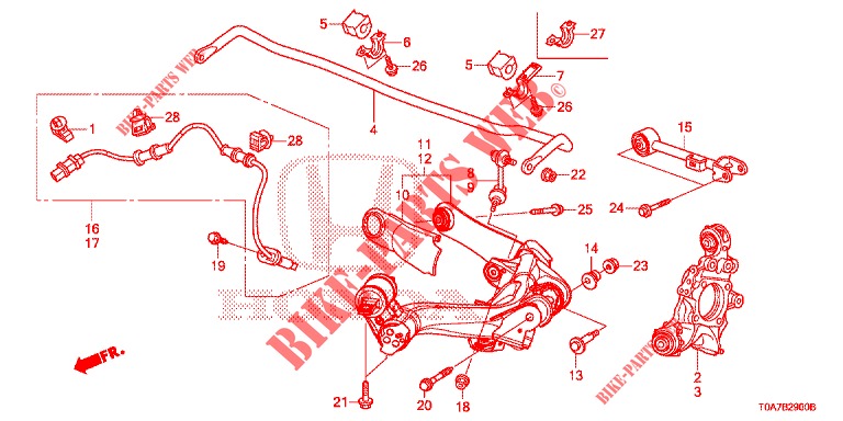 UNTERER ARM, HINTEN/FUEHRUNGSARM  für Honda CR-V 2.0 EXCLUSIVE NAVI 5 Türen 6 gang-Schaltgetriebe 2014