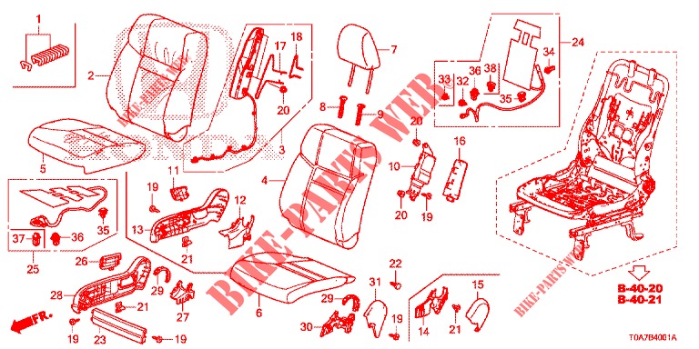 VORDERSITZ/SITZGURTE (D.) für Honda CR-V 2.0 EXCLUSIVE NAVI 5 Türen 6 gang-Schaltgetriebe 2014