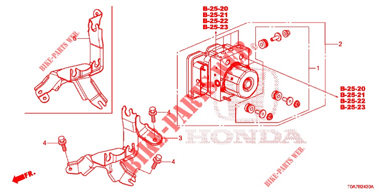 VSA MODULATOR(RH)('00 )  für Honda CR-V 2.0 EXCLUSIVE NAVI 5 Türen 6 gang-Schaltgetriebe 2014