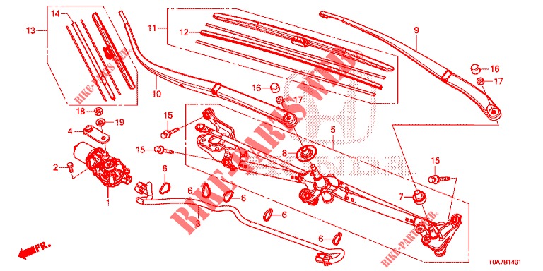 WINDSCHUTZSCHEIBENWISCHER (LH) (2) für Honda CR-V 2.0 EXCLUSIVE NAVI 5 Türen 6 gang-Schaltgetriebe 2014
