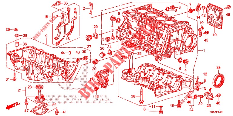 ZYLINDERBLOCK/OELWANNE (2.0L) für Honda CR-V 2.0 EXCLUSIVE NAVI 5 Türen 6 gang-Schaltgetriebe 2014