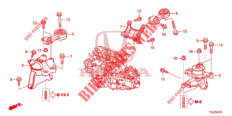 MOTORBEFESTIGUNGEN (2.0L) (MT) für Honda CR-V 2.0 S 5 Türen 6 gang-Schaltgetriebe 2014
