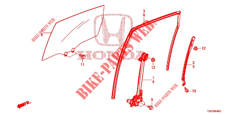 TUERFENSTER, HINTEN/REGLER  für Honda CR-V 2.0 S 5 Türen 6 gang-Schaltgetriebe 2014