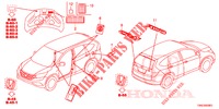 EMBLEME/WARNETIKETTEN  für Honda CR-V 2.0 COMFORT 5 Türen 6 gang-Schaltgetriebe 2015