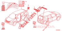 EMBLEME/WARNETIKETTEN  für Honda CR-V 2.0 COMFORT 5 Türen 5 gang automatikgetriebe 2015