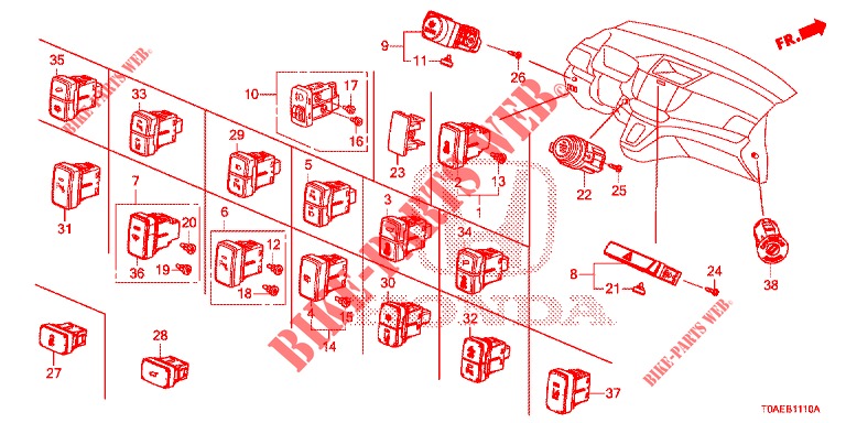 SCHALTER (LH) für Honda CR-V 2.0 COMFORT 5 Türen 5 gang automatikgetriebe 2015