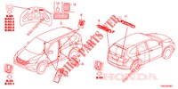 EMBLEME/WARNETIKETTEN  für Honda CR-V 2.0 ELEGANCE 5 Türen 6 gang-Schaltgetriebe 2015