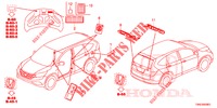 EMBLEME/WARNETIKETTEN  für Honda CR-V 2.0 ELEGANCE 5 Türen 5 gang automatikgetriebe 2015