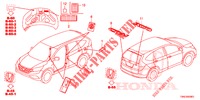 EMBLEME/WARNETIKETTEN  für Honda CR-V 2.0 EXCLUSIVE NAVI 5 Türen 6 gang-Schaltgetriebe 2015