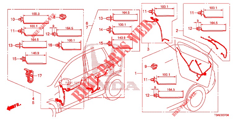 KABELBAUM (LH) (5) für Honda CR-V 2.0 EXCLUSIVE NAVI 5 Türen 6 gang-Schaltgetriebe 2015