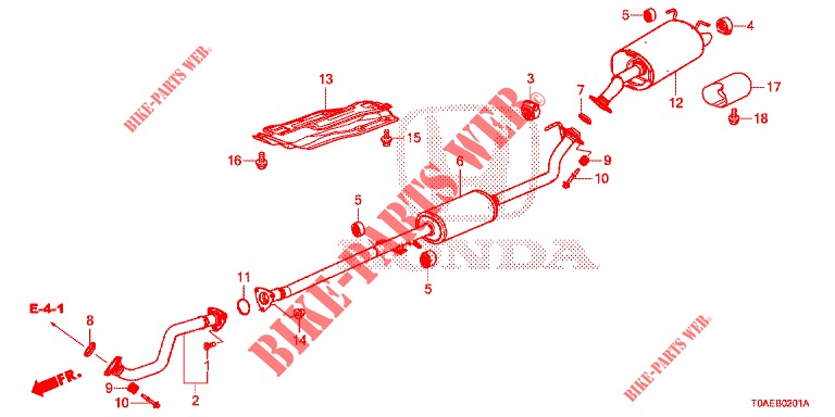 AUSPUFFROHR/SCHALLDAEMPFER (2.0L) für Honda CR-V 2.0 EXCLUSIVE NAVI 5 Türen 5 gang automatikgetriebe 2015