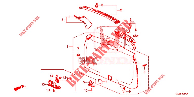 HECKKLAPPENVERKLEIDUNG/ TAFELVERKLEIDUNG, HINTEN(2D)  für Honda CR-V 2.0 EXCLUSIVE NAVI 5 Türen 5 gang automatikgetriebe 2015