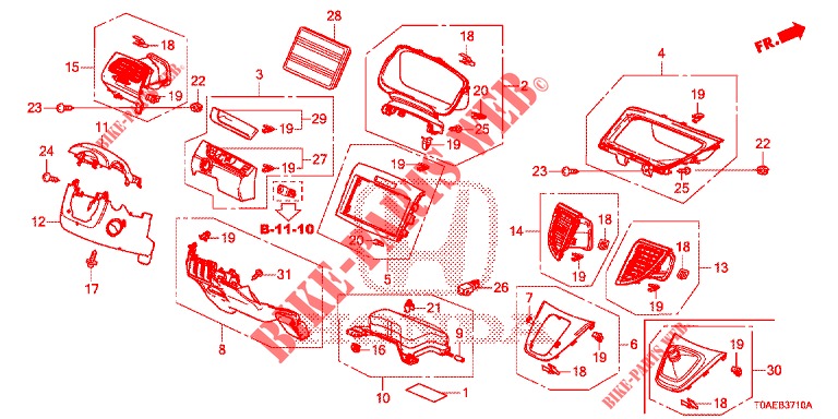 INSTRUMENT, ZIERSTUECK (COTE DE CONDUCTEUR) (LH) für Honda CR-V 2.0 EXCLUSIVE NAVI 5 Türen 5 gang automatikgetriebe 2015