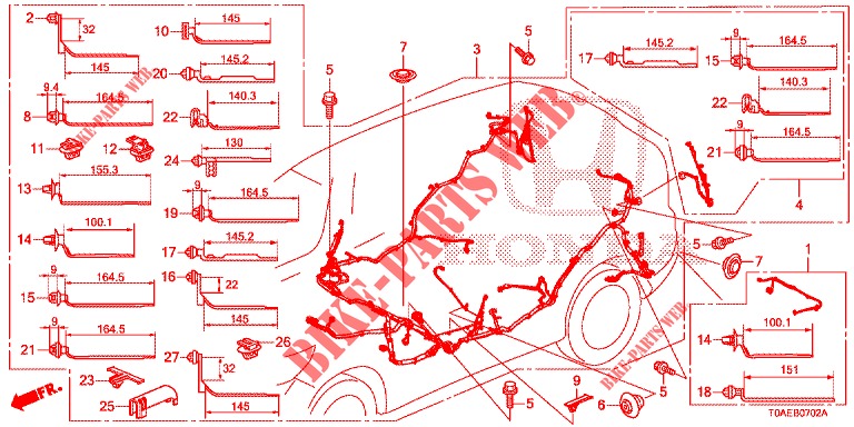 KABELBAUM (LH) (3) für Honda CR-V 2.0 EXCLUSIVE NAVI 5 Türen 5 gang automatikgetriebe 2015