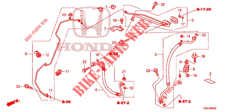 KLIMAANLAGE (FLEXIBLES/TUYAUX) (LH) (2) für Honda CR-V 2.0 EXCLUSIVE NAVI 5 Türen 5 gang automatikgetriebe 2015