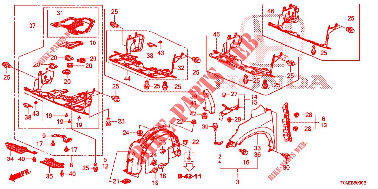 KOTFLUEGEL, VORNE  für Honda CR-V 2.0 EXCLUSIVE NAVI 5 Türen 5 gang automatikgetriebe 2015