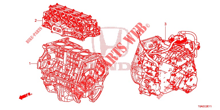 MOTOREINHEIT/GETRIEBE KOMPL. (2.0L) für Honda CR-V 2.0 EXCLUSIVE NAVI 5 Türen 5 gang automatikgetriebe 2015