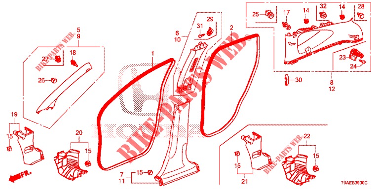 SAEULENZIERSTUECK  für Honda CR-V 2.0 EXCLUSIVE NAVI 5 Türen 5 gang automatikgetriebe 2015
