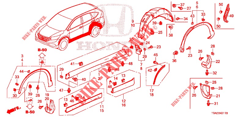 SEITENSCHWELLER ZIERLEISTE/SCHUTZ  für Honda CR-V 2.0 EXCLUSIVE NAVI 5 Türen 5 gang automatikgetriebe 2015