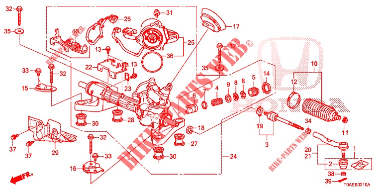 SERVOLENKGETRIEBE (LH) für Honda CR-V 2.0 EXCLUSIVE NAVI 5 Türen 5 gang automatikgetriebe 2015