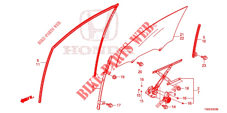TUERFENSTER, VORNE/REGLER  für Honda CR-V 2.0 EXCLUSIVE NAVI 5 Türen 5 gang automatikgetriebe 2015
