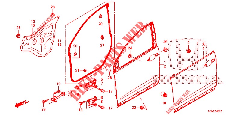 TUERTAFELN, VORNE(2D)  für Honda CR-V 2.0 EXCLUSIVE NAVI 5 Türen 5 gang automatikgetriebe 2015