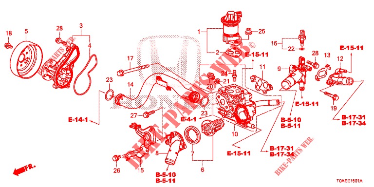 WASSERPUMPE/THERMOSTAT (2.0L) für Honda CR-V 2.0 EXCLUSIVE NAVI 5 Türen 5 gang automatikgetriebe 2015