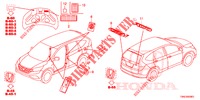EMBLEME/WARNETIKETTEN  für Honda CR-V 2.0 EXCLUSIVE L 5 Türen 6 gang-Schaltgetriebe 2015