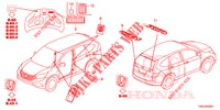 EMBLEME/WARNETIKETTEN  für Honda CR-V 2.0 S 5 Türen 6 gang-Schaltgetriebe 2015