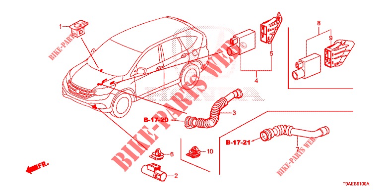 KLIMAANLAGE (SENSEUR/CLIMATISEUR D'AIR AUTOMATIQUE) für Honda CR-V 2.0 S 5 Türen 5 gang automatikgetriebe 2015