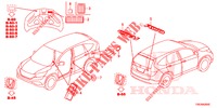 EMBLEME/WARNETIKETTEN  für Honda CR-V 2.0 COMFORT 5 Türen 6 gang-Schaltgetriebe 2016