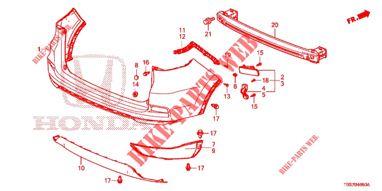 HINTERER STOSSFAENGER  für Honda CR-V 2.0 COMFORT 5 Türen 6 gang-Schaltgetriebe 2016