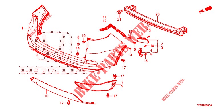 HINTERER STOSSFAENGER  für Honda CR-V 2.0 COMFORT 5 Türen 5 gang automatikgetriebe 2016