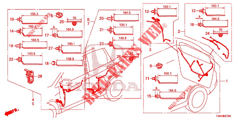 KABELBAUM (LH) (5) für Honda CR-V 2.0 EXCLUSIVE NAVI 5 Türen 6 gang-Schaltgetriebe 2017