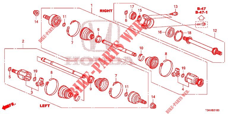 ANTRIEBSWELLE, VORNE/HALBWELLE (2.0L) für Honda CR-V 2.0 S 5 Türen 6 gang-Schaltgetriebe 2017