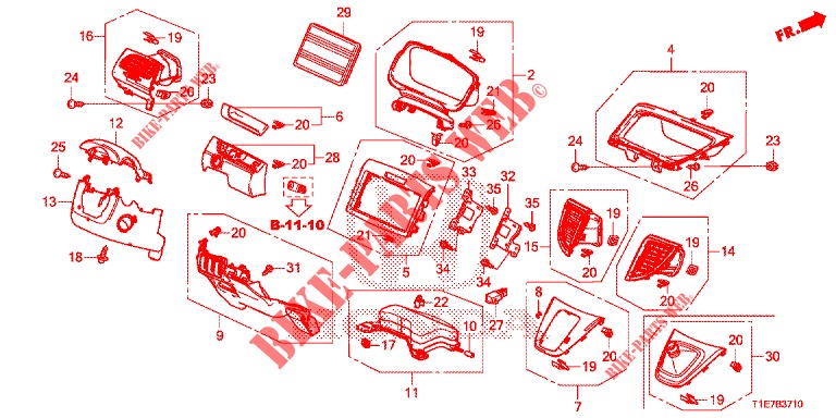 INSTRUMENT, ZIERSTUECK (COTE DE CONDUCTEUR) (LH) für Honda CR-V 2.0 COMFORT 5 Türen 5 gang automatikgetriebe 2018