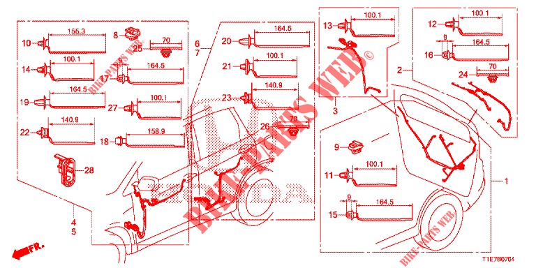 KABELBAUM (LH) (5) für Honda CR-V 2.0 EXECUTIVE 5 Türen 6 gang-Schaltgetriebe 2018