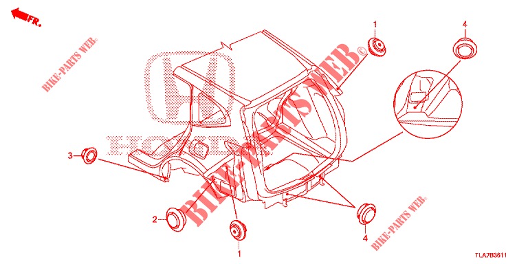 GUMMITUELLE (ARRIERE) für Honda CR-V 1.5 BASE 5 Türen 6 gang-Schaltgetriebe 2019