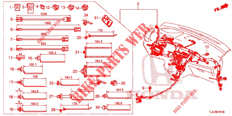 KABELBAUM (2) (LH) für Honda CR-V 1.5 BASE 5 Türen 6 gang-Schaltgetriebe 2019
