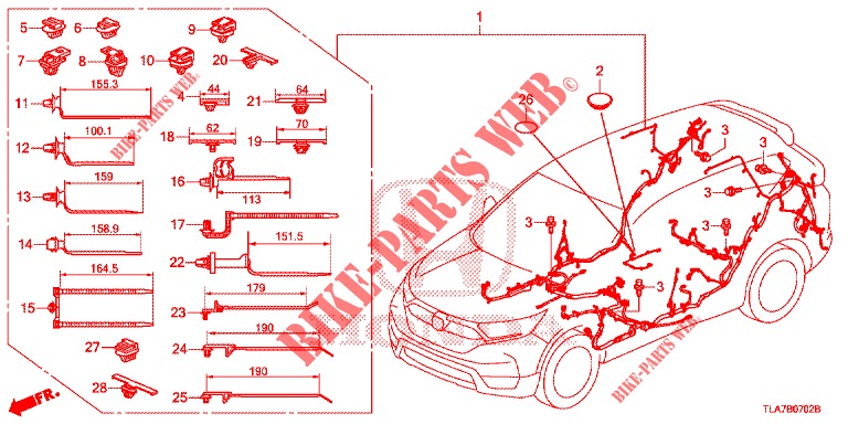 KABELBAUM (3) für Honda CR-V 1.5 BASE 5 Türen 6 gang-Schaltgetriebe 2019