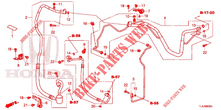 KLIMAANLAGE (FLEXIBLES/TUYAUX) (1.5L) (LH) (2) für Honda CR-V 1.5 BASE 5 Türen 6 gang-Schaltgetriebe 2019