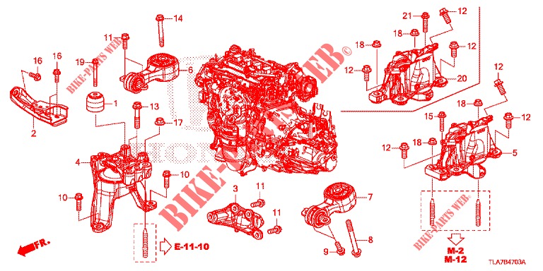 MOTORBEFESTIGUNGEN (1.5L) (MT) für Honda CR-V 1.5 BASE 5 Türen 6 gang-Schaltgetriebe 2019