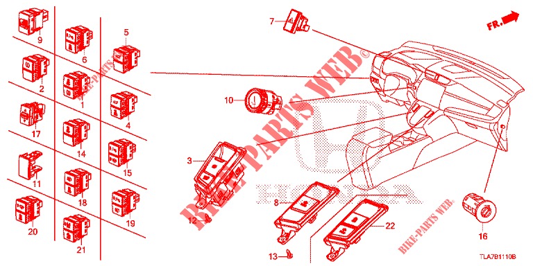 SCHALTER (LH) für Honda CR-V 1.5 BASE 5 Türen 6 gang-Schaltgetriebe 2019