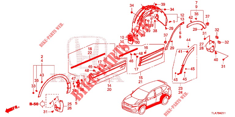 SEITENSCHWELLER ZIERLEISTE/SCHUTZ  für Honda CR-V 1.5 BASE 5 Türen 6 gang-Schaltgetriebe 2019