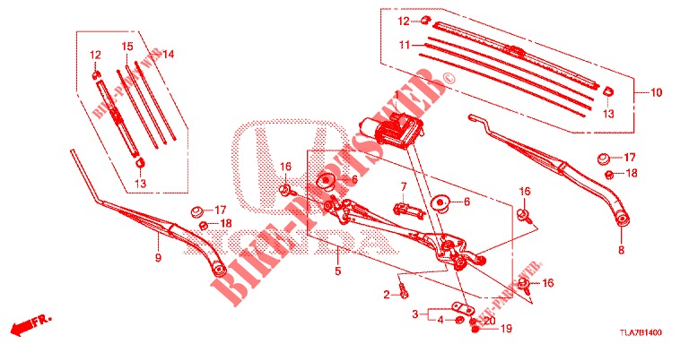 WINDSCHUTZSCHEIBENWISCHER (LH) für Honda CR-V 1.5 BASE 5 Türen 6 gang-Schaltgetriebe 2019